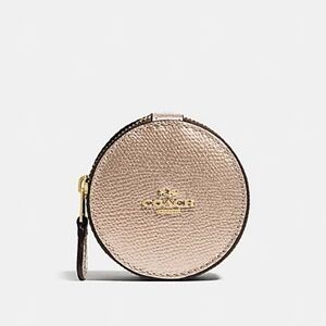 COACH F66501 ROUND TRINKET BOX IN CROSSGRAIN LEATHER